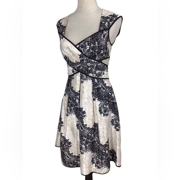 Jessica Simpson Floral Lace Pattern Open Back Sleeveless Fit Flare Dress… - Picture 3 of 9